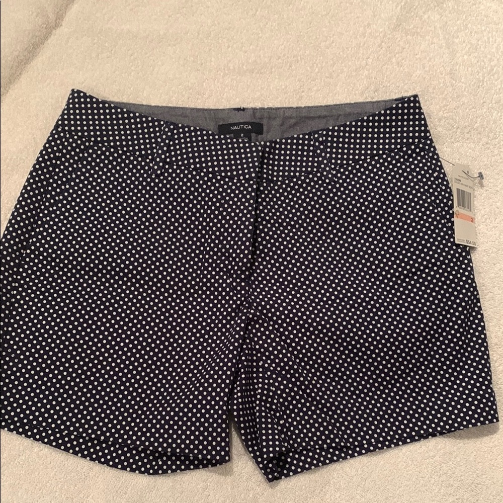 Nautica Blue and White Bermuda Shorts Smart Casual NWTs, 5” inseam